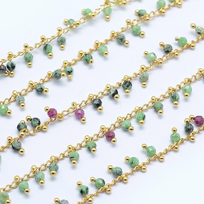 Natural Ruby in Zoisite Handmade Beaded Chains CHC-P003-11Q-1