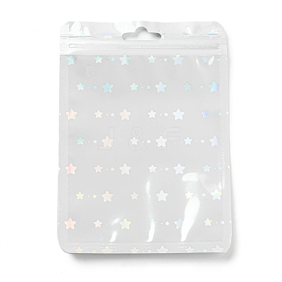 Rectangle Glitter Holographic Plastic Yin-yang Zip Top Gift Bags OPP-E004-01B-A02-1