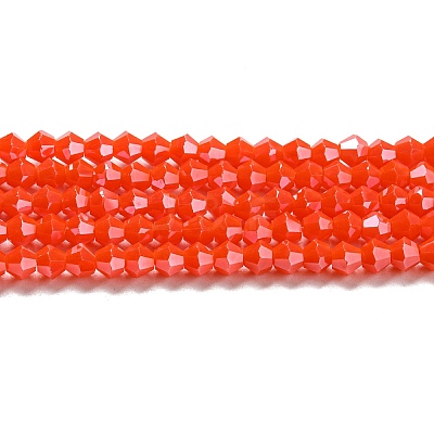 Opaque Solid Color Electroplate Glass Beads Strands GLAA-F029-P4mm-C03-1