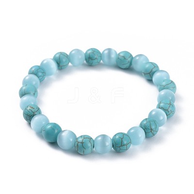 Synthetic Turquoise Stretch Bracelets BJEW-JB04506-05-1