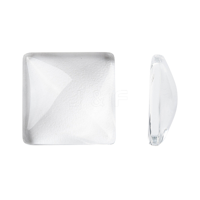 Transparent Clear Glass Square Cabochons GGLA-A001-15mm-1
