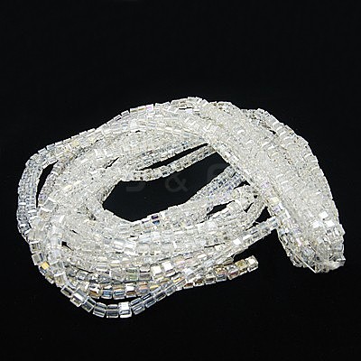 Electroplate Glass Beads Strands EGLA-D018-8x8mm-M3-1