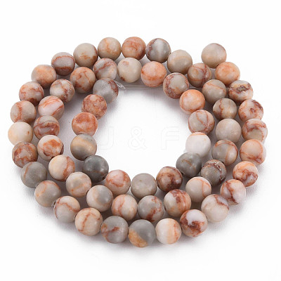 Natural Red Netstone Bead Strands G-R345-6mm-45-01-1