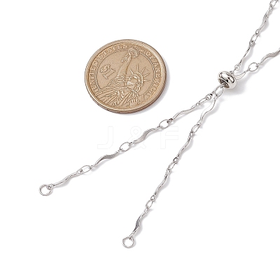 2Pcs 2 Colors 304 Stainless Steel Slider Necklace Makings AJEW-JB01261-1