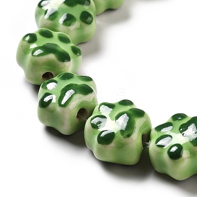 Handmade Printed Porcelain Beads X1-PORC-F005-02E-1