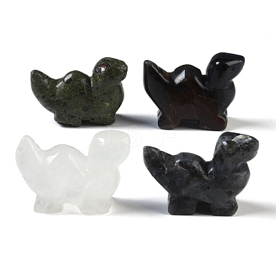 Natural Mixed Gemstone Dinosaur Figurines DJEW-M015-05-1