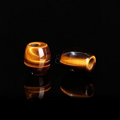 Natural Tiger Eye Large Hole Barrel Beads PW-WG3EBC5-04-1
