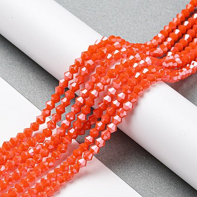 Opaque Solid Color Electroplate Glass Beads Strands EGLA-A039-P4mm-A03-1