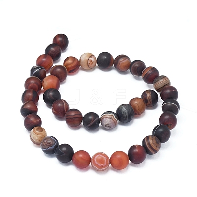 Natural Banded Agate/Striped Agate Beads Strands G-D0005-30-10mm-1