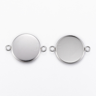 Non-Tarnish 304 Stainless Steel Cabochon Connector Settings X-STAS-E146-19P-18mm-1