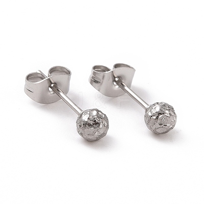 Non-Tarnish 304 Stainless Steel Ball Stud Earrings for Women EJEW-C038-01P-1
