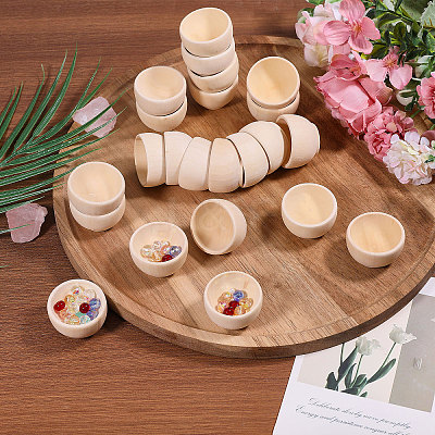 Wood Bowl LS-DJEW-WH0042-113-1