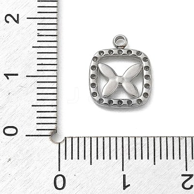 304 Stainless Steel with Crystal Rhinestone Charms RB-CBA8719-01A-P-1