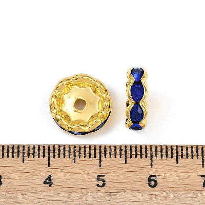 Brass Rhinestone Spacer Beads RB-A014-L12mm-05G-1