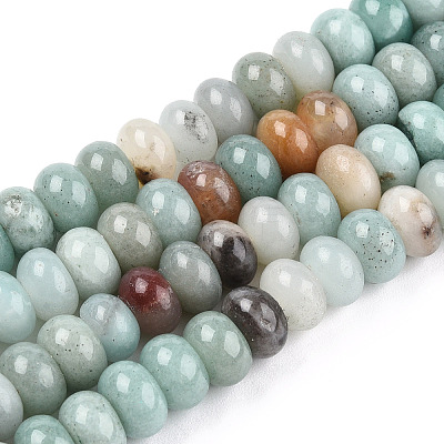 Natural Flower Amazonite Bead Strands X-G-R408-5x8-04-1
