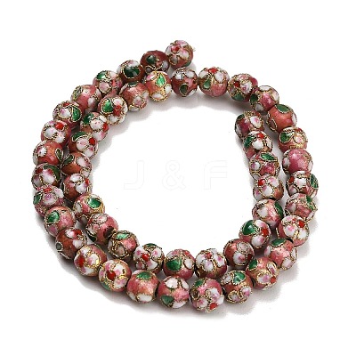 Handmade Cloisonne Brass Beads Strands KK-CBA6970-01-1