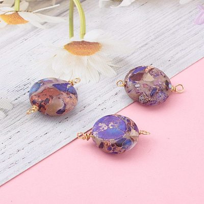 Natural Imperial Jasper Links Connectors X-PALLOY-JF00668-1