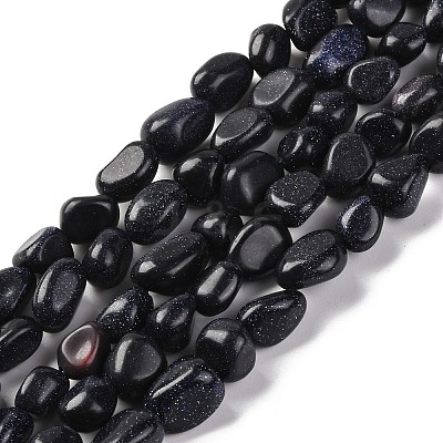 Synthetic Blue Goldstone Beads Strands G-G146-A35-01-1