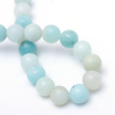 Round Natural Grade A Amazonite Bead Strands X-G-R345-8mm-16-1
