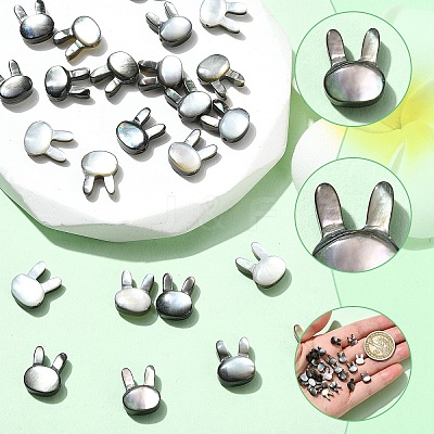 5Pcs Natural Black Lip Shell Beads SHEL-YW0001-22-1
