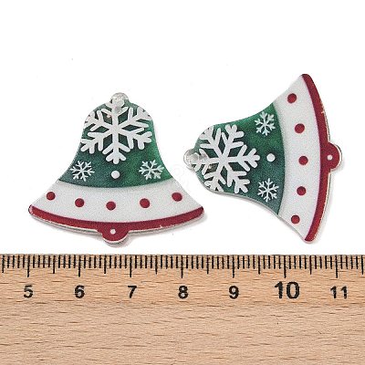 Christmas Themes Opaque Printed Acrylic Pendants OACR-B037-01-1
