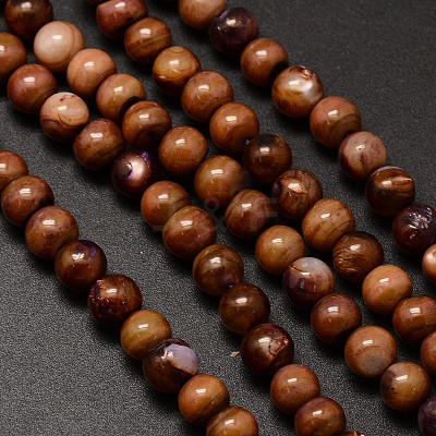 Natural Freshwater Shell Round Bead Strands SHEL-M012-03-1