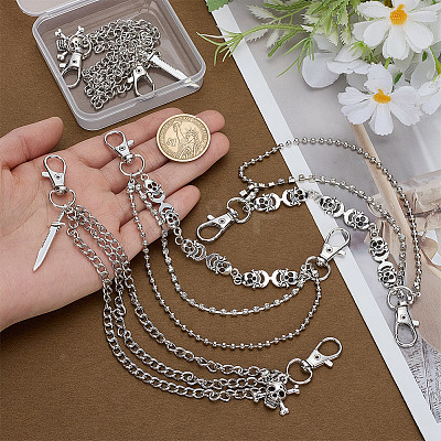 4Pcs 2 Styles Alloy Shoe Chains AJEW-HY0002-34-1