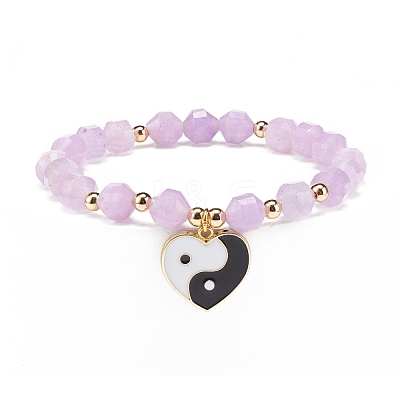 Natural Lavender Amethyst Stretch Bracelet BJEW-JB08525-05-1