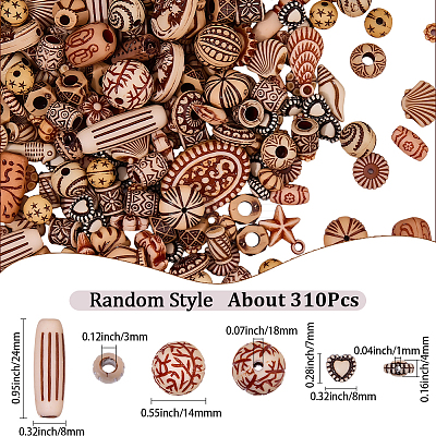 6 Bags Acrylic Beads MACR-SC0002-60-1