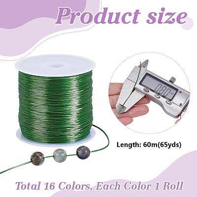 16 Rolls 16 Colors Flat Elastic Crystal String EW-PH0001-13-1
