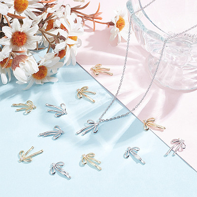 12Pcs 2 Colors Brass Rhinestone Pendants KK-HY0003-75-1