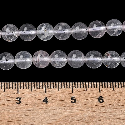 Natural Mica Quartz(Quartz with Mica Inclusions) Round Beads Strands G-C270-B03-6mm-1