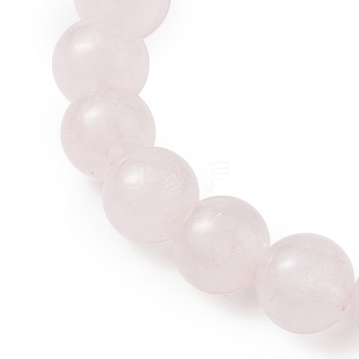 Natural Rose Quartz Beaded Stretch Bracelets for Women BJEW-JB11095-06-1