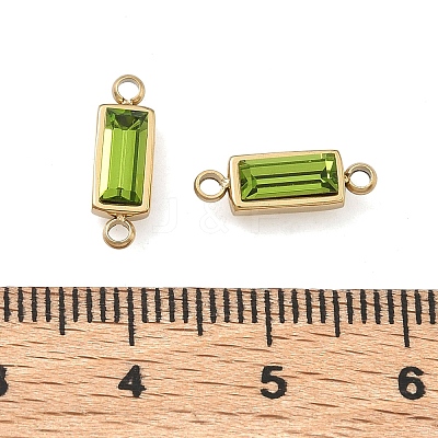 12Pcs 12 Colors Birthstone 304 Stainless Steel Rhinestone Connector Charms STAS-L022-576G-M-1