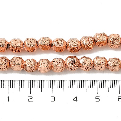 Electroplated Natural Lava Rock Beads Strands G-I360-N01-03-1