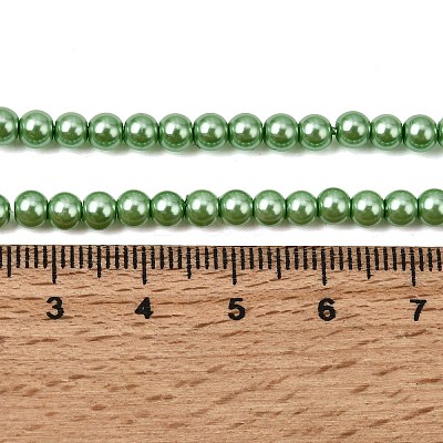 Eco-Friendly Dyed Glass Pearl Round Beads Strands HY-A002-4mm-RB008N-1