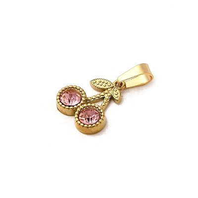 304 Stainless Steel Rhinestone Pendants STAS-Z158-07G-01B-1