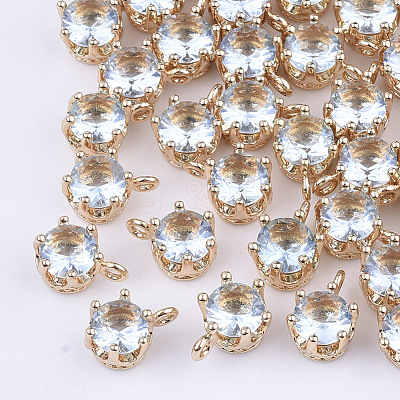 Transparent Glass Charms GLAA-T007-17F-1