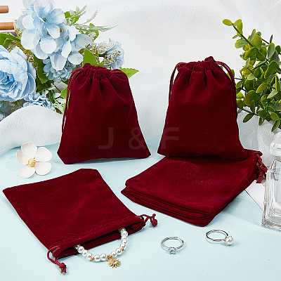 20Pcs Rectangle Velvet Drawstring Pouches TP-BBC0001-03B-01-1
