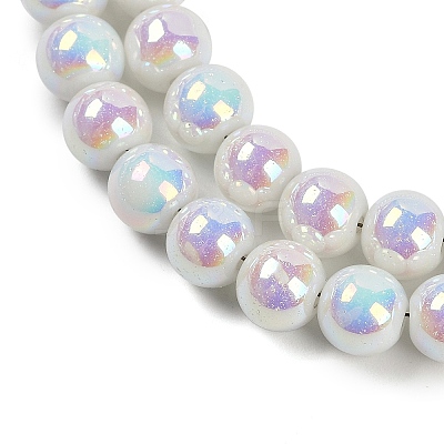 Baking Paint Electroplate Glass Beads Strands GLAA-G120-01A-1