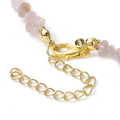 Natural Rose Quartz Anklets AJEW-AN00592-07-1