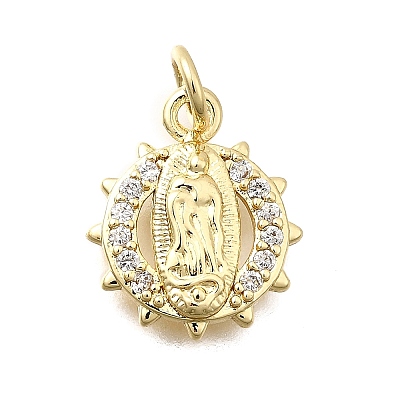 Brass Micro Pave Cubic Zirconia Pendants KK-P336-04B-G-1