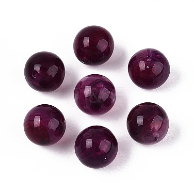 Round Acrylic Imitation Gemstone Beads OACR-R029-16mm-03-1