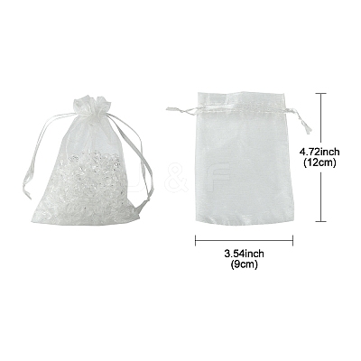 40Pcs 4 Colors Organza Bags Jewellery Storage Pouches Wedding Favour Party Mesh Drawstring Gift OP-FS0001-03C-1