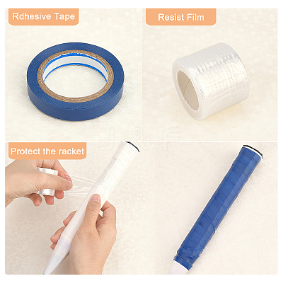 3 Rolls 3 Style Plastic Racket Hand Glue Base Film AJEW-GA0003-96B-1