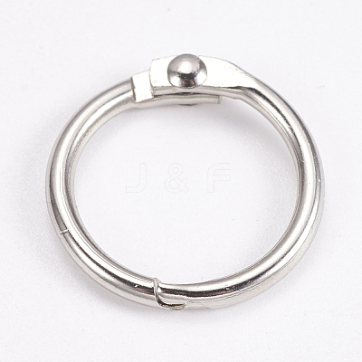 Iron Loose Leaf Book Binder Hinged Rings X-IFIN-WH0015-01-20mm-1