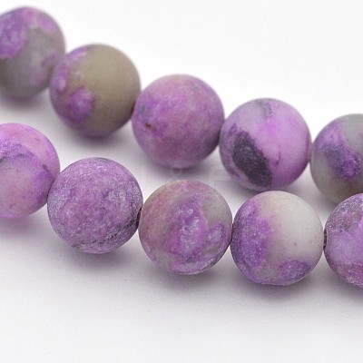 Natural & Dyed Gemstone Round Beads Strands G-D661-8mm-1-1