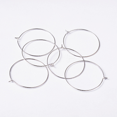 Silver Color Plated Brass Earring Hoops X-EC067-4S-1