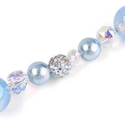 Glass and Acrylic and Imitation Pearl and Rhinestone Beads Strands MAK-T011-06G-1