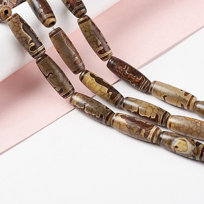 Tibetan Style dZi Beads Strands G-A024-01F-1